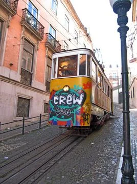 Lisbon. Gloria funicular Fotos de archivo