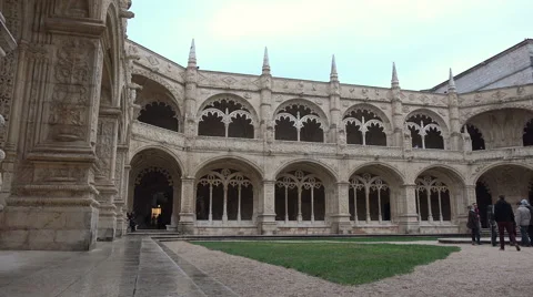 Lisbon Jeronimos Monastery (Mosteiro dos Jerónimos) - Camera Pan left to right Stock Footage 58743310