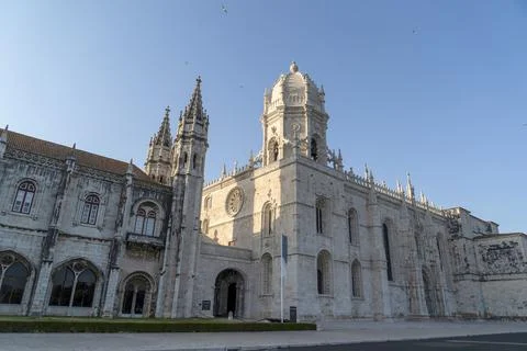 Lisbon jeronimos monastery at sunset view Stock Photos
