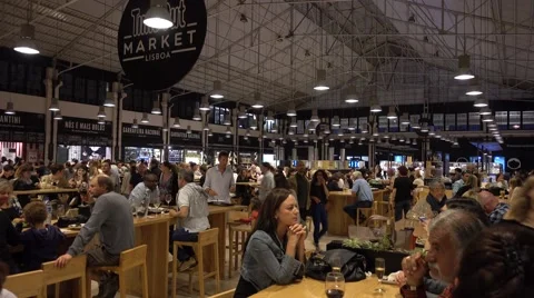 LISBON JUNE 5 2016 Time Out Market Lisboa Stock Footage 64672663