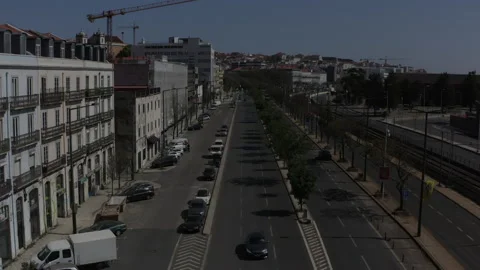 Lisbon lockdown, empty streets during the pandemic Stock Footage 148448617