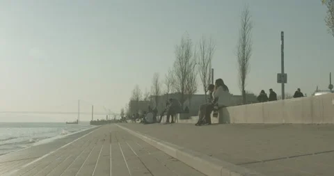 Lisbon Lockdown - By the Water3 Stock Footage 147870014