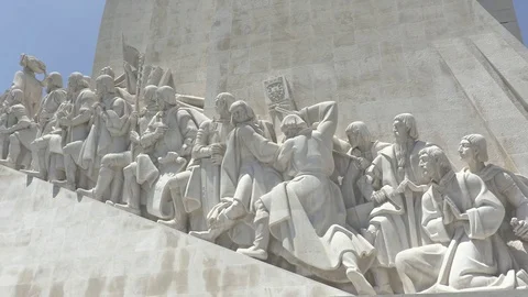 Lisbon - Monument of the Discoveries (Statues of eastern Facade) Video stock 77172255