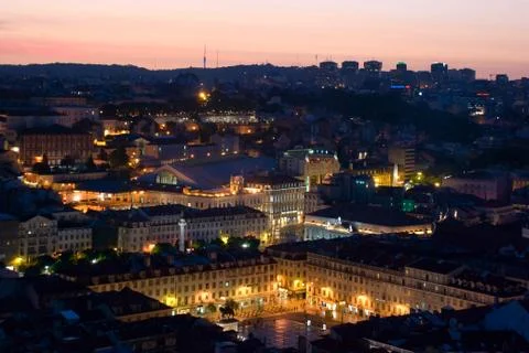 Lisbon at night Stock Photos