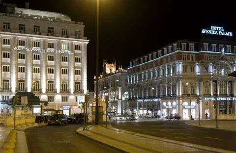 Lisbon at night Stock Photos