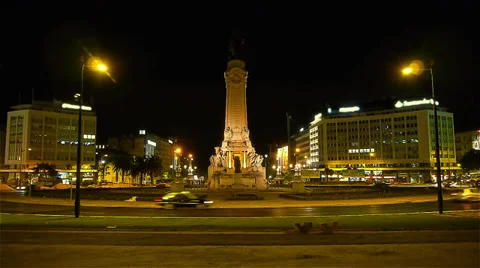 Lisbon Night Trafic Time-Lapse Stock Footage 35532719