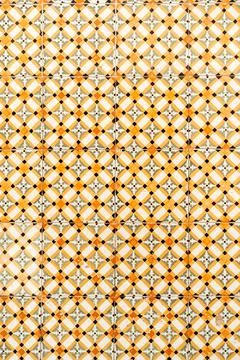 Lisbon old tile mosaic pattern background. Geometric. Ornamental textile back Stock Photos
