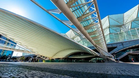 The Lisbon Oriente Train Station 스톡 동영상 90610490