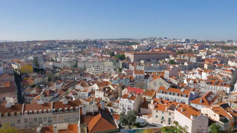 Lisbon panoramic view 1st January 2019 Stock-Footage 318616085