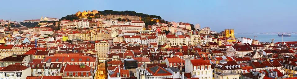 Lisbon panoramic view Stock Photos