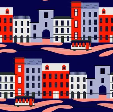 Lisbon pattern seamless design graphic Stock Illustration