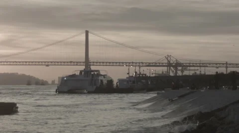 Lisbon Port Stock Footage 60676536