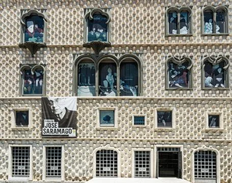 Lisbon, PORTUGAL, June 1, 2017: View of original building facade of the Casa  Stock Photos