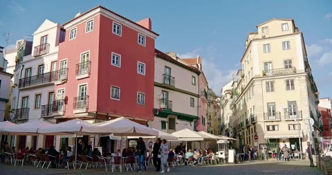 Lisbon, Restaurants in the Old Town Video stock 270311079