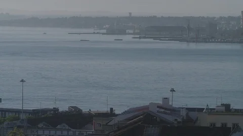 Lisbon river and cityscape view Stock Footage 113674270