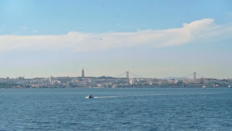 Lisbon river Stock Footage 97773593