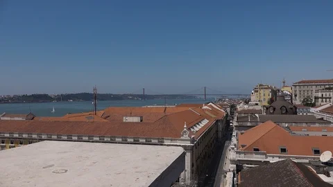 Lisbon Rooftops High Angle View Видео 92899041