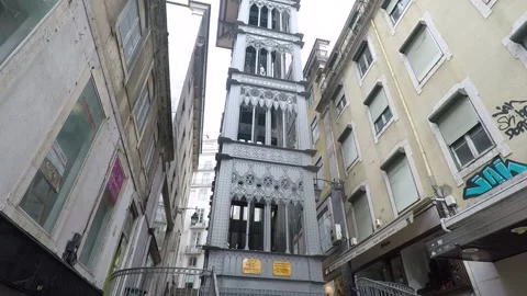 Lisbon Santa Justa elevator Stock Footage 147197385