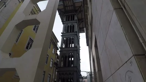 Lisbon, Santa Justa elevator Stock Footage 147197580