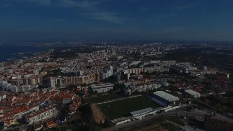 Lisbon seen from above Stock Footage 76353149
