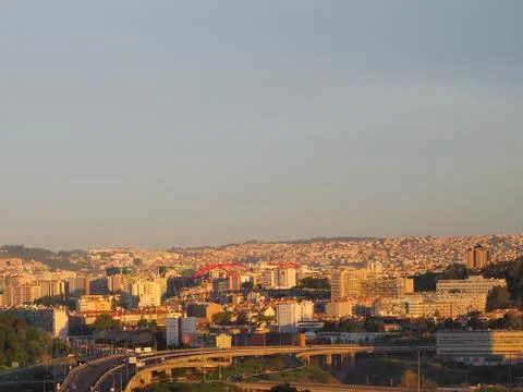Lisbon Skyline from Capolide View Point Foto stock
