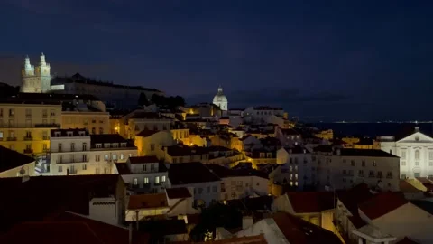 Lisbon Skyline at Night Видео 197475404