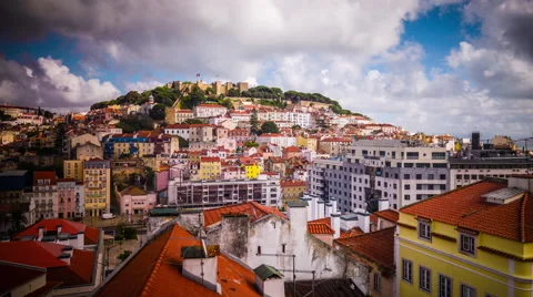 Lisbon Skyline Time Lapse Stock Footage 50806827