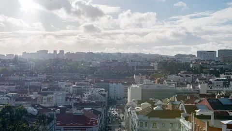 Lisbon skyline Timelapse Stock Footage 197556808