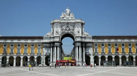 Lisbon square Stock Footage 807344