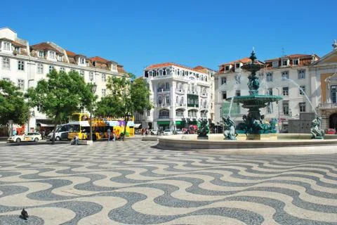 Lisbon square Stock Photos