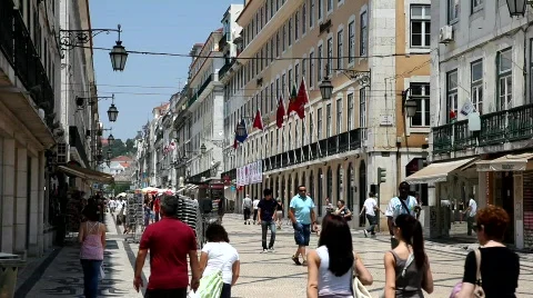 Lisbon Street Stock Footage 812959