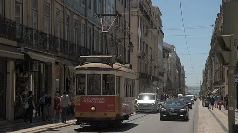 Lisbon street Stock Footage 112634355
