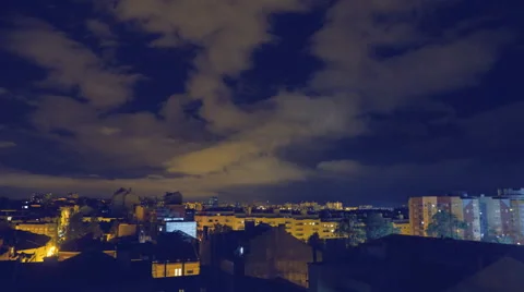 Lisbon timelapse in the night 스톡 동영상 69008810