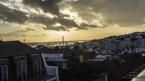 Lisbon Timelapse Urban View Stock Footage 67007302