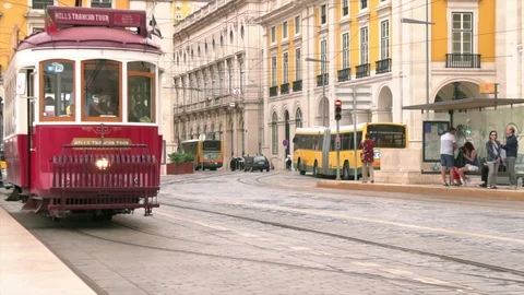 Lisbon tram Video stock 93083685