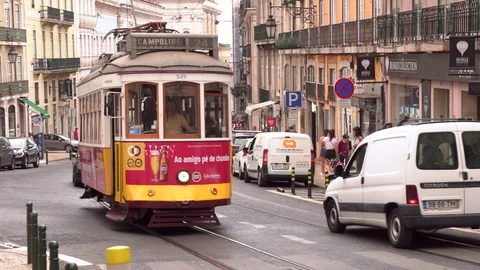Lisbon tram Stock Footage 93084756