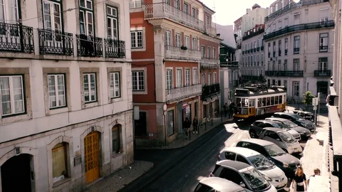 Lisbon Trams 1 Stock Footage 127597912