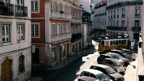 Lisbon Trams 2 Stock Footage 127597802