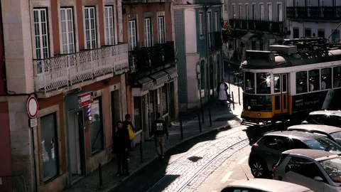 Lisbon Trams 3 Stock Footage 127597785