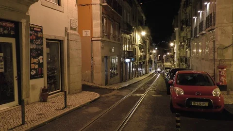 Lisbon Trams 50 Stock Footage 127595872