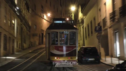 Lisbon Trams 51 Stock Footage 127595804