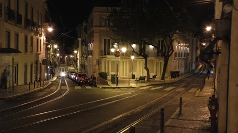 Lisbon Trams 54 Stock Footage 127595743