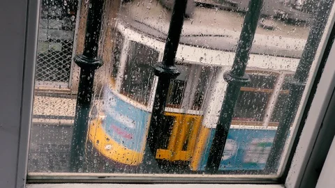 Lisbon Trams 9 Stock Footage 127597571