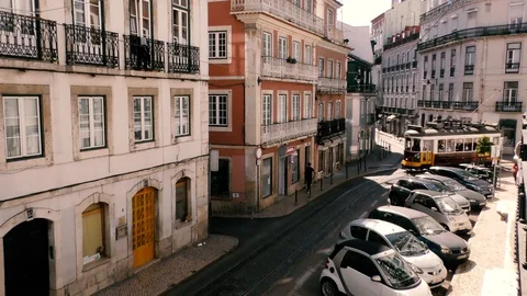 Lisbon Trams Stock Footage 127597896