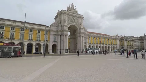 Lisbon Triumphal Arch Stock Footage 147197241