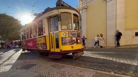 Lisbon Trolley Car 스톡 동영상 164894893