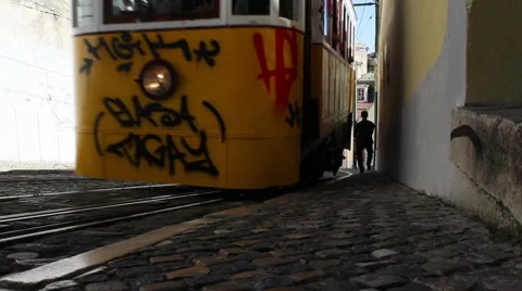 Lisbon Typical Tram, Time Lapse, Portugal Stock Footage 50983228