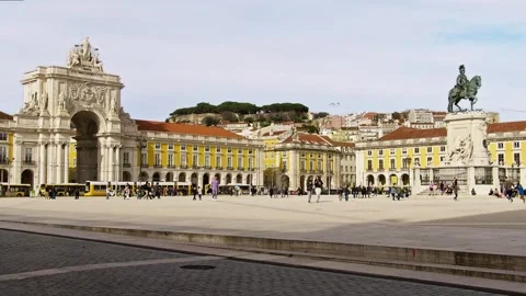 Lisbon's Main square Video stock 293744457