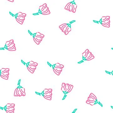 Lisianthus flower vector seamless pattern Stock Illustration