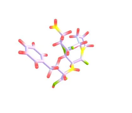 Lisinopril molecule isolated on white Stock Illustration